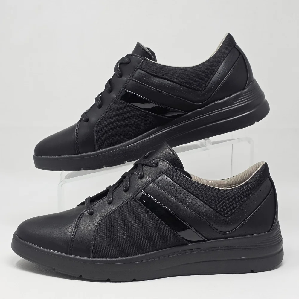 ROCKPORT WOMENS Trainers TM LILLIE LAYERED CH5390 BLACK SIZE 9.5 NEW